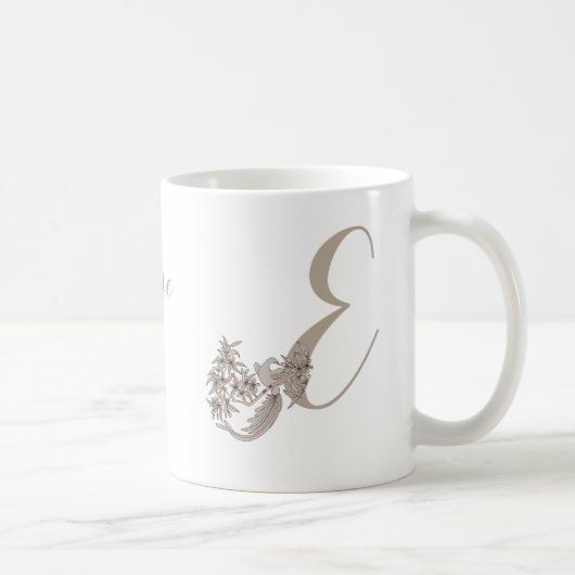 Dove Elegant Monogram Initial E Name Kaffeetasse (Rechts)