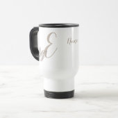 Dove Elegant Monogram Initial E Name Reisebecher (Vorderseite Links)
