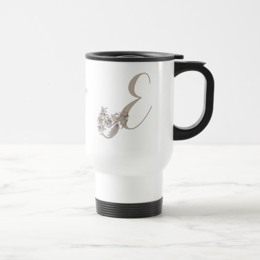 Dove Elegant Monogram Initial E Name Reisebecher (Rechts)