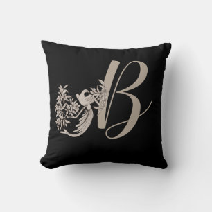 Dove Elegant Monogram Initiale B Kissen