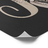 Dove Elegant Monogram Initiale F Poster (Ecke)