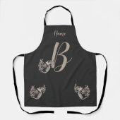 Dove Elegant Monogramm Initiale B Personalisiert Schürze (Vorderseite)