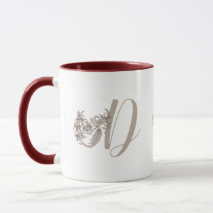 Dove Elegant Monogramm Initiale D Personalisiert Tasse