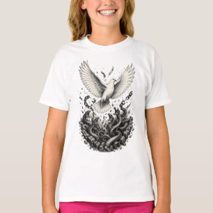 Dove entkommt Schlangengrube Schwarz-Weiß-Tattoo T-Shirt