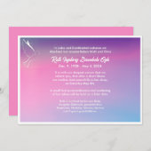 Dove European Style Death Announcement Card Ankündigung (Vorne/Hinten)