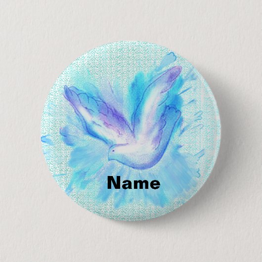 Dove Flying Hochzeit-Button-Taste Button (Vorderseite)