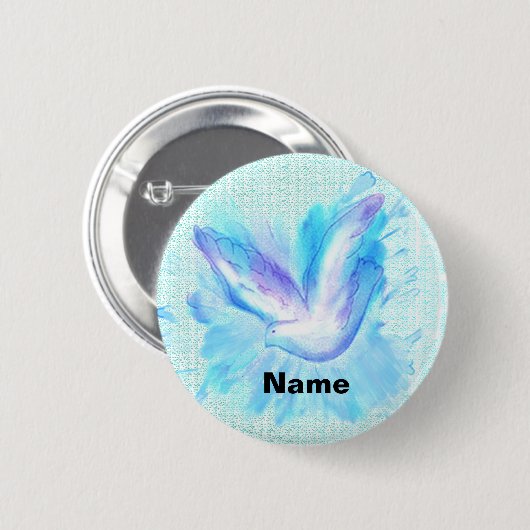 Dove Flying Hochzeit-Button-Taste Button (Vorne & Hinten)