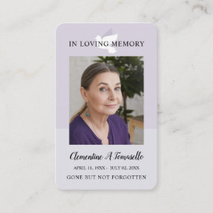 Dove Funeral Gedenkstätte Gebet Foto-Karte Visitenkarte