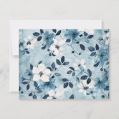 Dove Golden Blue Floral Memorial Danke Karte (Rückseite)