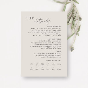Dove Gray   Chic Minimalistisch Wedding Details Ic Begleitkarte