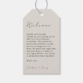Dove Gray | Chic Script Wedding Willkommenstempel Geschenkanhänger (Vorderseite)