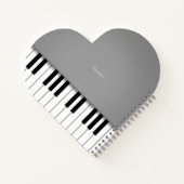 Dove Gray Grand Piano Music Keyboard Custom Notizblock (Rückseite)