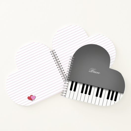 Dove Gray Grand Piano Music Keyboard Custom Notizblock (Innenseite)