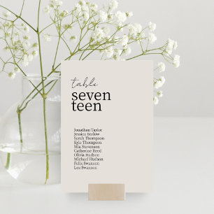 Dove Gray   Moderne Minimalistische Hochzeit Tischnummer