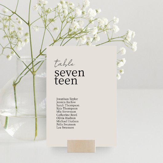 Dove Gray | Moderne Minimalistische Hochzeit Tischnummer