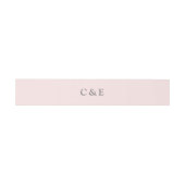 Dove Gray Monogram Initial auf Blush Pink Einladungsbanderole (Flach)