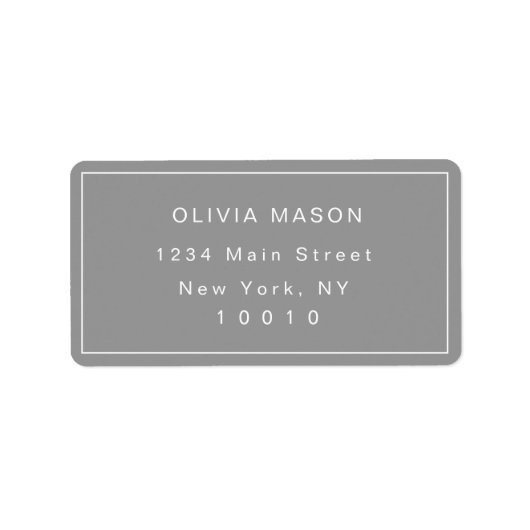 Dove Gray Simple Modern Chic Return Address Label Adressaufkleber (Vorne)