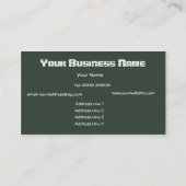 Dove Gray, Slate, Black Abstrakt Business Card Visitenkarte (Rückseite)