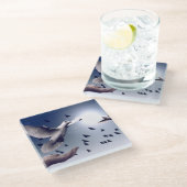 Dove Hand Glasuntersetzer (Schrägansicht)