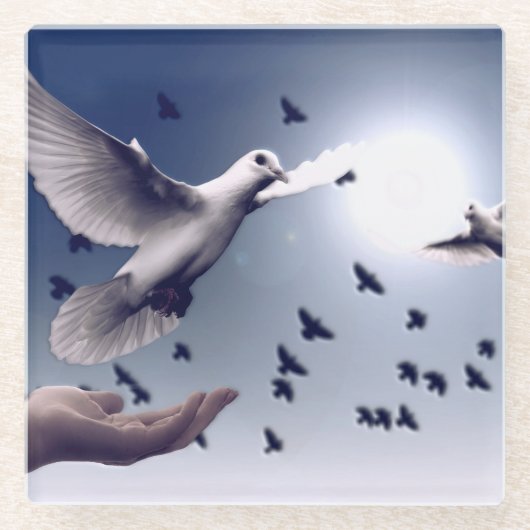 Dove Hand Glasuntersetzer (Vorderseite)