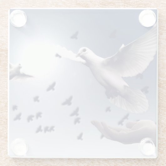 Dove Hand Glasuntersetzer (Rückseite)