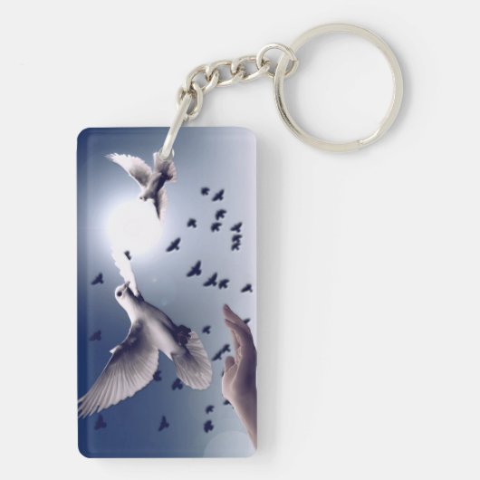 Dove Hand Schlüsselanhänger (Rückseite)
