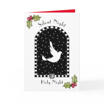 Dove in Snowy Sky Weihnachtskarte