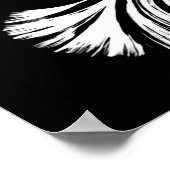 Dove Kontur Schwarzweiß Poster (Ecke)