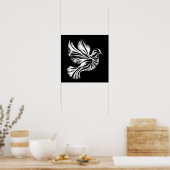 Dove Kontur Schwarzweiß Poster (Küche)