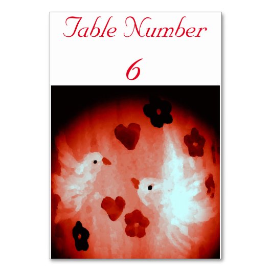 Dove Love Birds Art Tischnummer (Vorderseite)