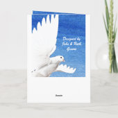 Dove Love Watercolor Dankeskarte (Rückseite)