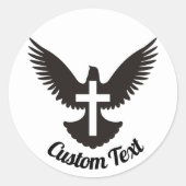 Dove mit Kreuzsticker Runder Aufkleber (Vorderseite)