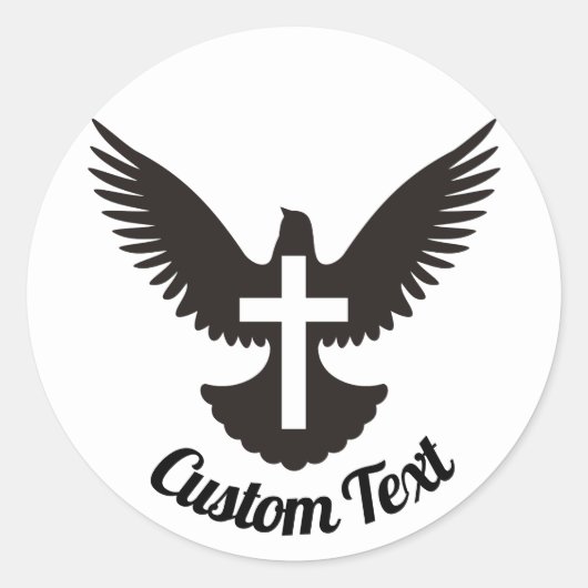 Dove mit Kreuzsticker Runder Aufkleber (Vorderseite)