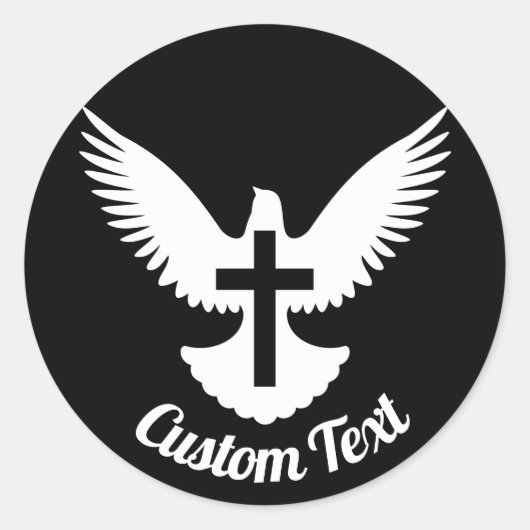 Dove mit Kreuzsticker Runder Aufkleber (Vorderseite)