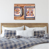 Dove Muster auf der traditionellen Posterplakette Leinwanddruck (Insitu (Schlafzimmer))