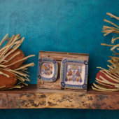 Dove-Muster auf traditionellen Töpferposter Fotoplatte (Seite)