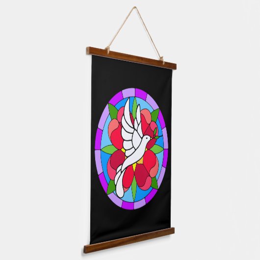 Dove & Nativity Wandteppich Mit Holzrahmen (Gewinkelt)