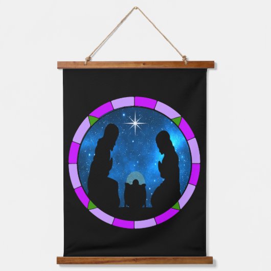 Dove & Nativity Wandteppich Mit Holzrahmen (Vorderseite 2)