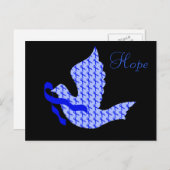 Dove of Hope Blue Ribbon - Colon Cancer Postkarte (Vorne/Hinten)