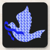 Dove of Hope Blue Ribbon - Colon Cancer Untersetzer (Vorderseite)