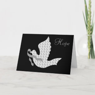 Dove of Hope Gray Ribbon - Diabetes Feiertagskarte