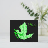 Dove of Hope Green Ribbon - Leberkrebs Postkarte (Stehend Vorderseite)