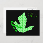 Dove of Hope Green Ribbon - Leberkrebs Postkarte (Vorne/Hinten)