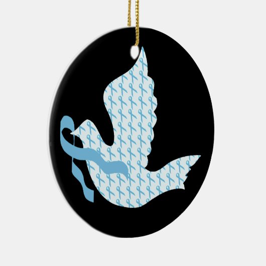 Dove of Hope Light Blue Ribbon - Prostatakrebs Keramikornament (Rechts)