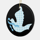 Dove of Hope Light Blue Ribbon - Prostatakrebs Keramikornament (Links)