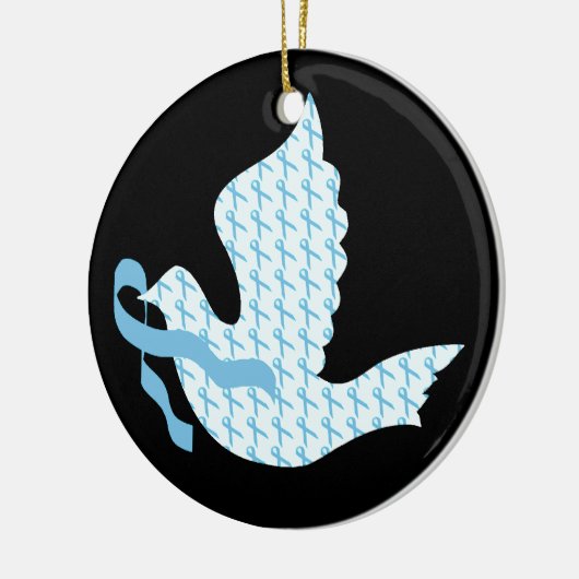 Dove of Hope Light Blue Ribbon - Prostatakrebs Keramikornament (Links)