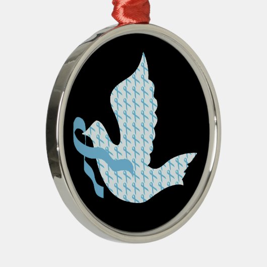 Dove of Hope Light Blue Ribbon - Prostatakrebs Ornament Aus Metall (Rechts)
