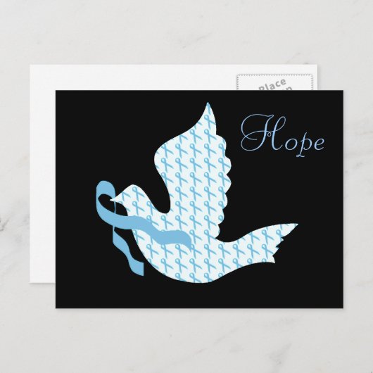 Dove of Hope Light Blue Ribbon - Prostatakrebs Postkarte (Vorne/Hinten)