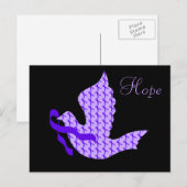 Dove of Hope Lila Ribbon - Crohn's & Colitis Postkarte (Vorne/Hinten)