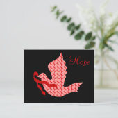 Dove of Hope Red Ribbon - Heart & Stroke Postkarte (Stehend Vorderseite)